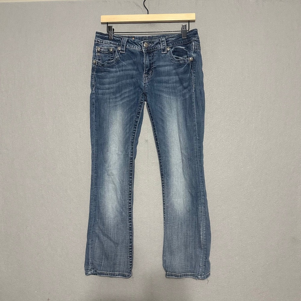 Miss Me Signature Bootcut Jeans Womens 29 Y2K Embroidered Flap Pocket